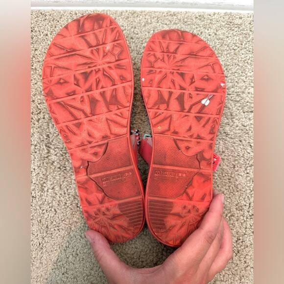 MERRELL | Around Town Sunvue Post Sandals Coral Pink Multicolor | Women’s Size 9 - Picture 7 of 7